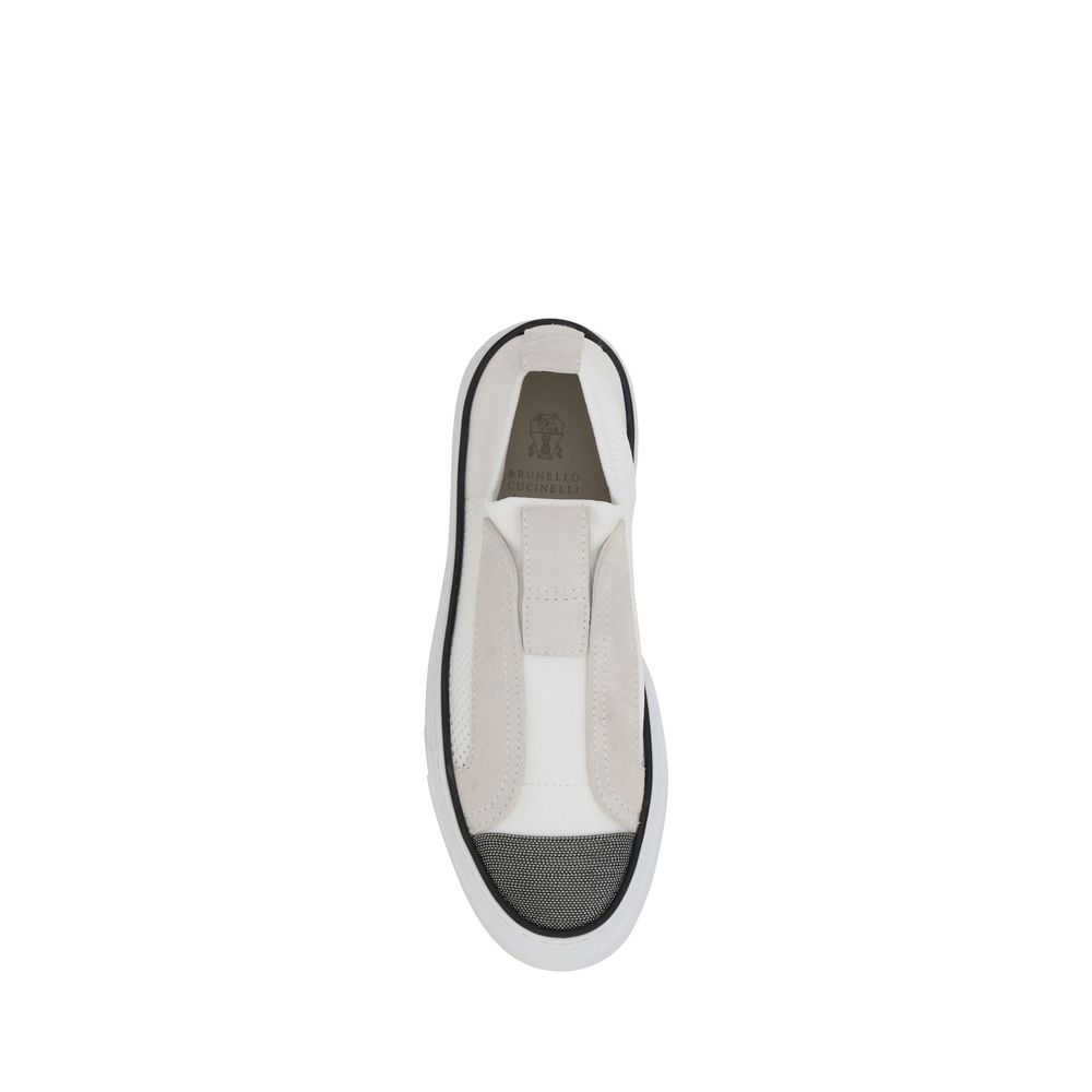 Brunello Cucinelli Upper 100% Nylon sneaker in white — view 4