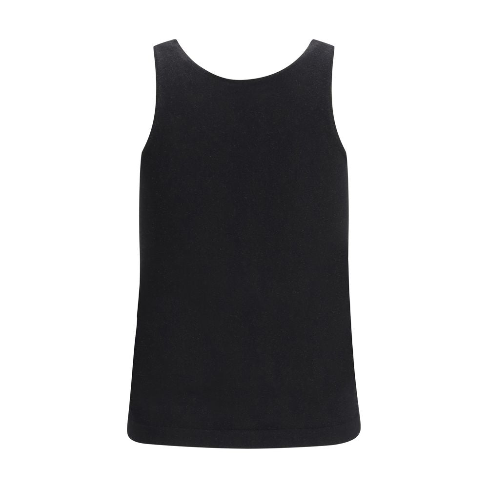 Brunello Cucinelli 51% Cashmere tank top in black — view 2