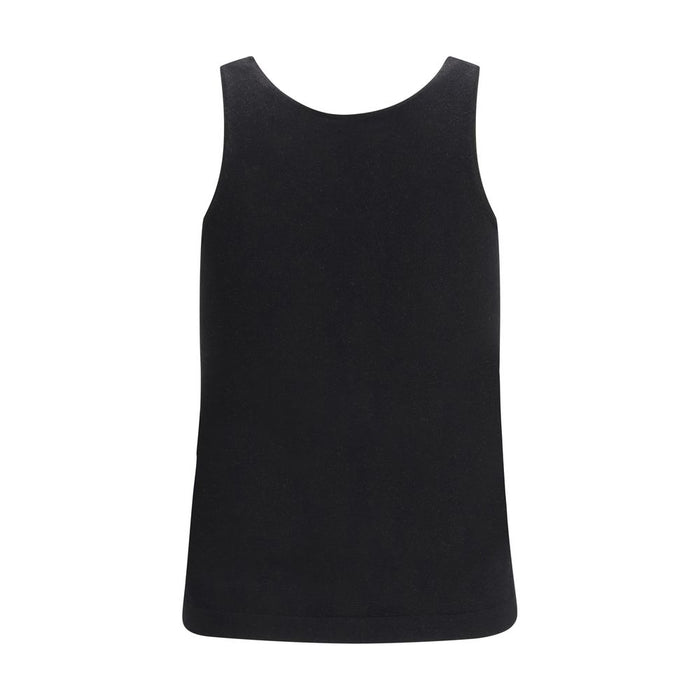 Brunello Cucinelli 51% Cashmere tank top in black — view 2