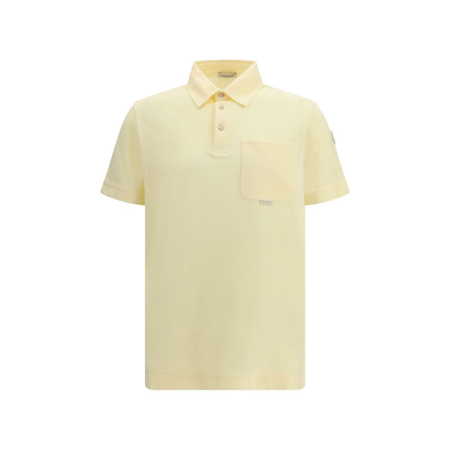 Moncler 100% Cotton polo shirt in yellow