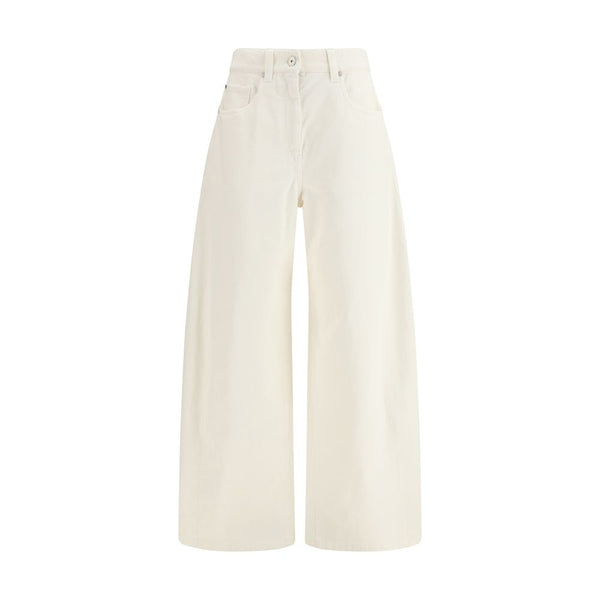 Brunello Cucinelli 100% Cotton trousers in white