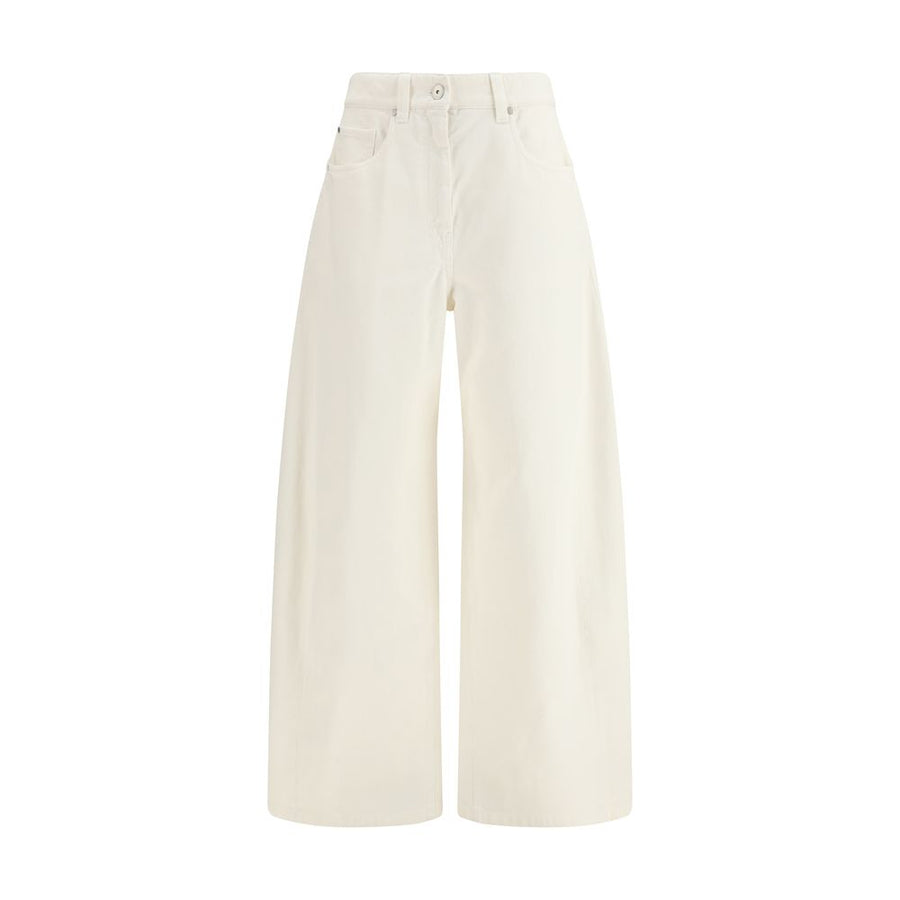 Brunello Cucinelli 100% Cotton trousers in white