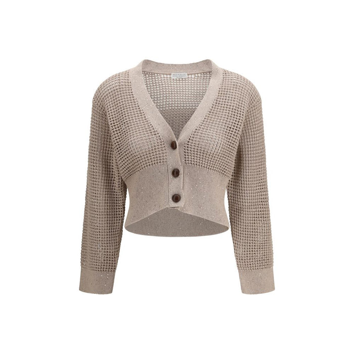 Brunello Cucinelli 96% Cotton 4% Polyester cardigan in beige