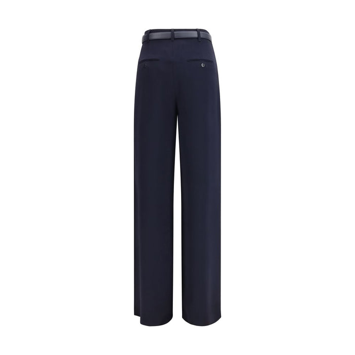 Max Mara 71% Triacetate trousers in navy — view 2