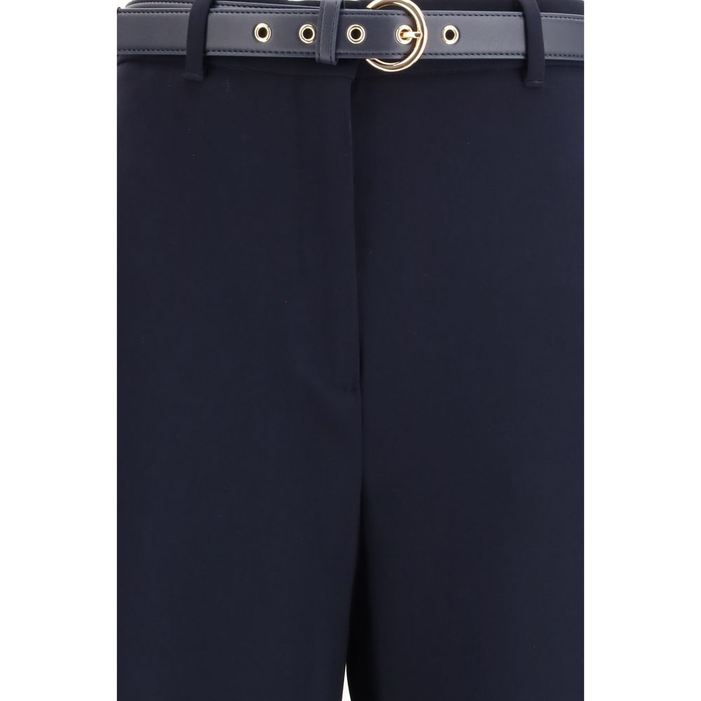 Max Mara 71% Triacetate trousers in navy — view 3
