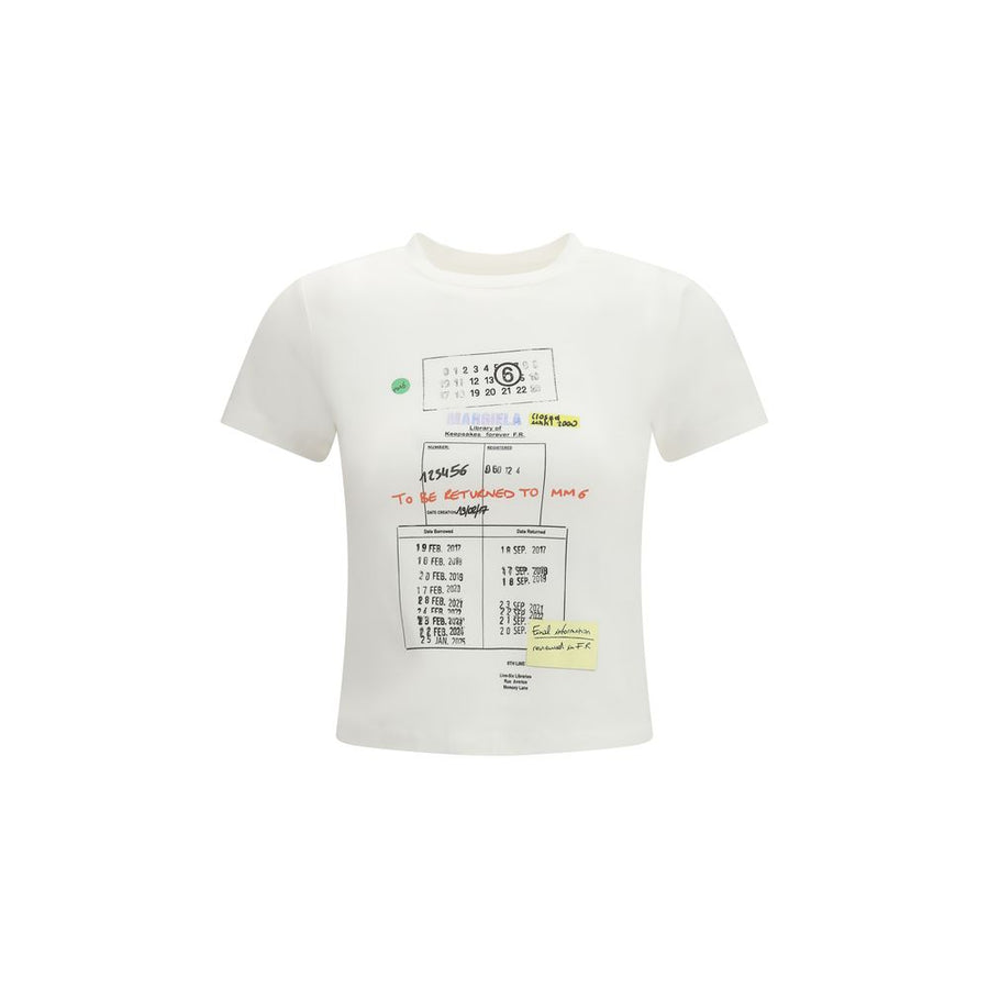 MM6 Maison Margiela 94% Cotton 6% Elastane t-shirt in white