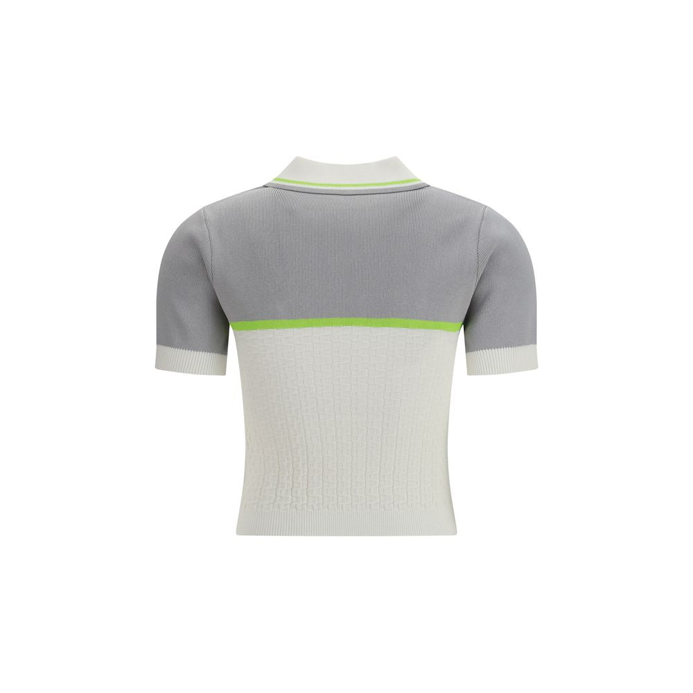 Casablanca 63% Viscose 37% Nylon polo shirt in white — view 2