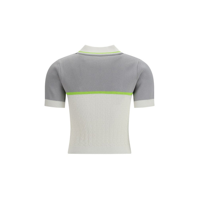 Casablanca 63% Viscose 37% Nylon polo shirt in white — view 2