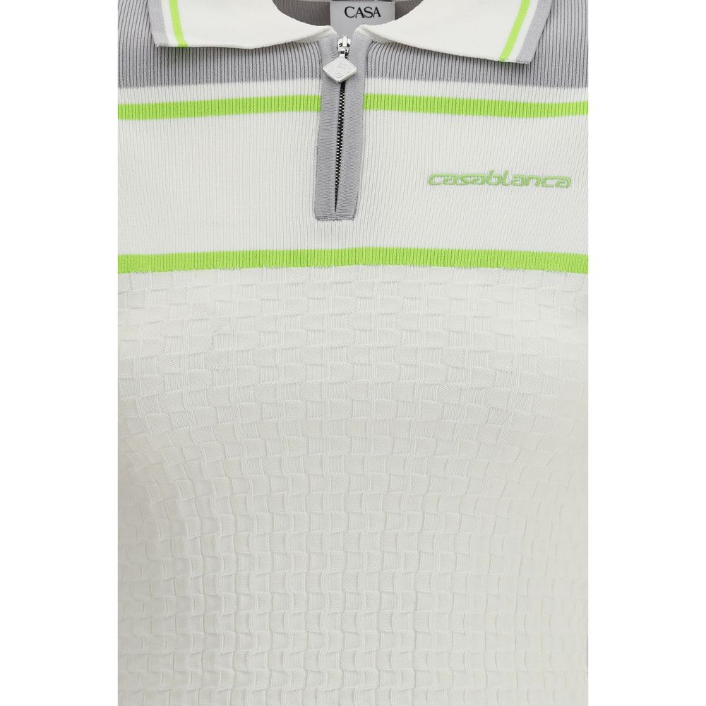 Casablanca 63% Viscose 37% Nylon polo shirt in white — view 3