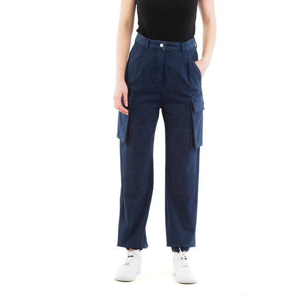 Moschino 97% Cotton cargo pants in navy