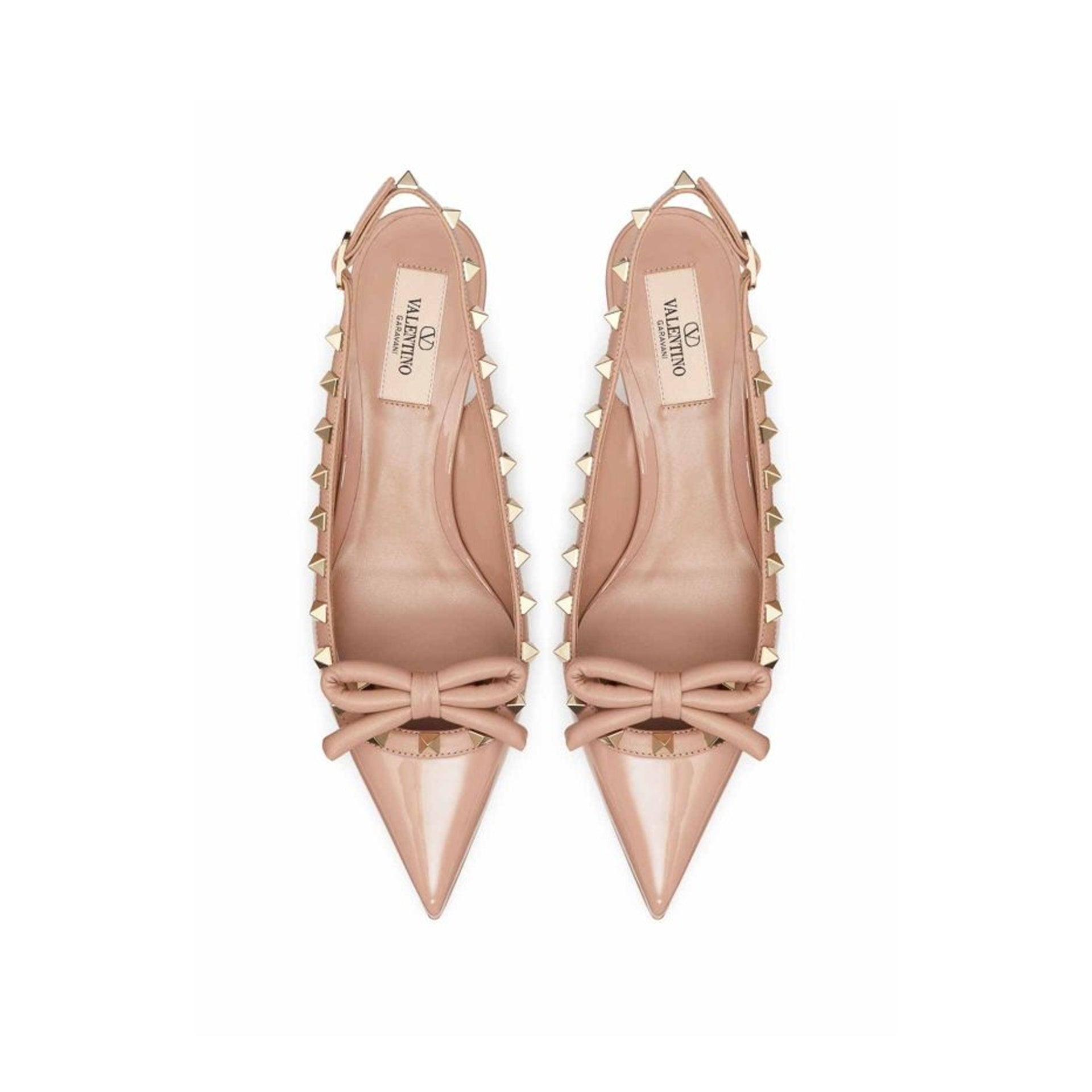 Garavani Leather Slingback Pumps Beige Calf