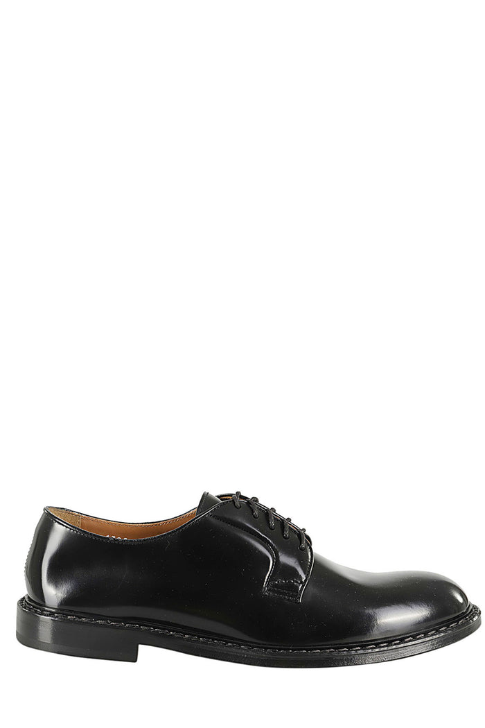 Derby Allacciata Black Leather | Pelle Calzature