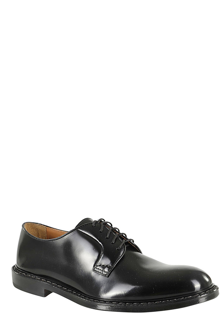Derby Allacciata Black Leather | Pelle Calzature