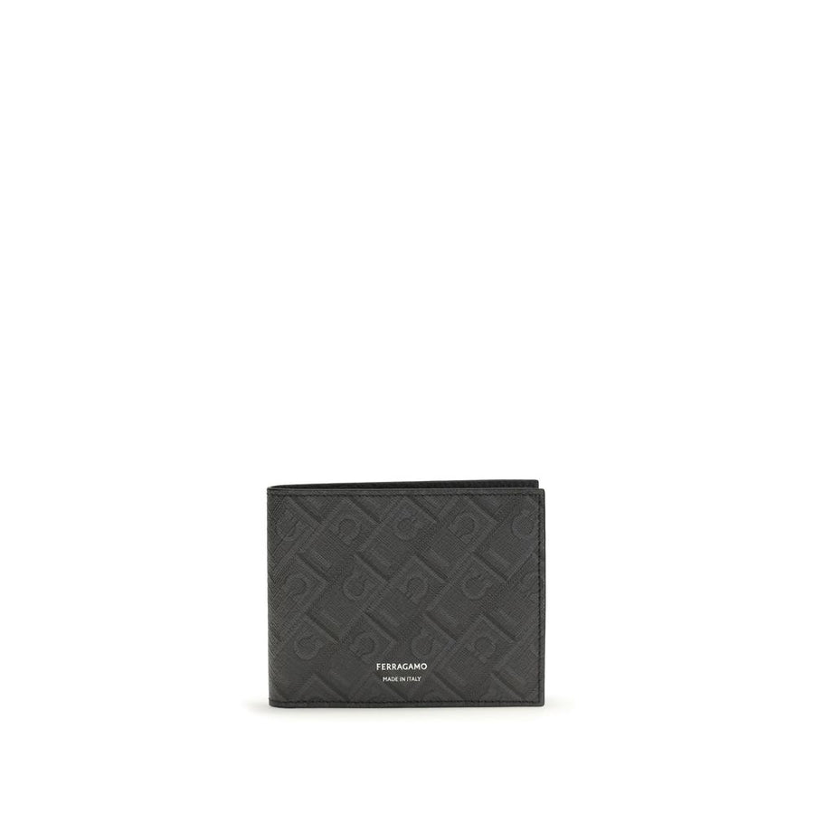 Ferragamo 100% Calf Leather Bos Taurus wallet in black