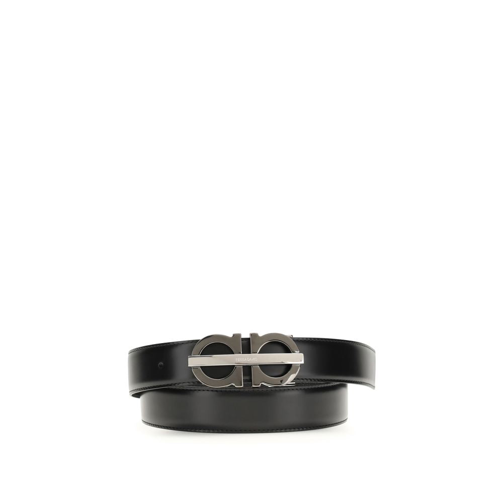 Ferragamo 100% Calf Leather Bos Taurus belt in black