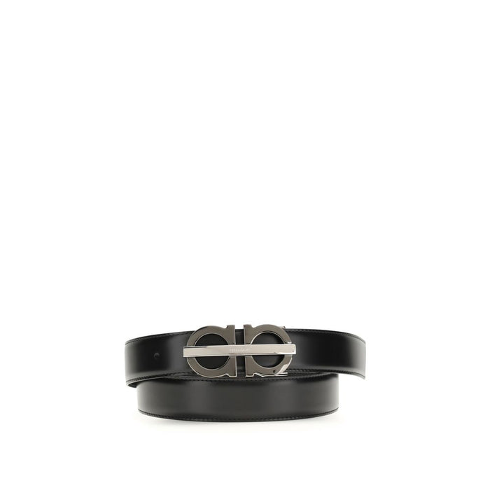 Ferragamo 100% Calf Leather Bos Taurus belt in black
