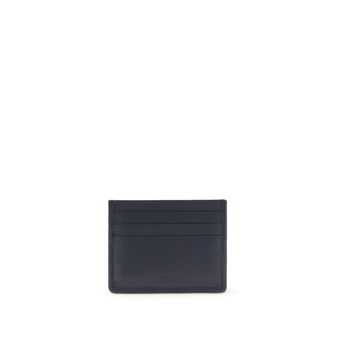 Ferragamo 100% Calf Suede card case in blue — view 2