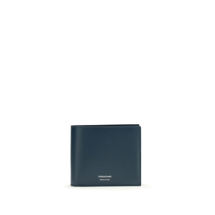 Ferragamo 100% Calf Leather Bos Taurus wallet in blue