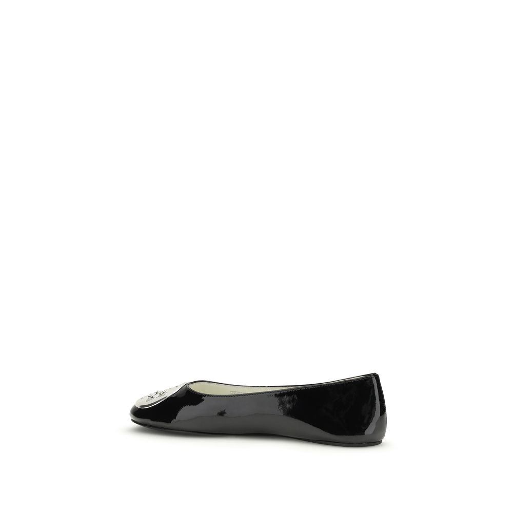 Tory Burch 100% Calf Leather Bos Taurus ballet flat in black — view 3