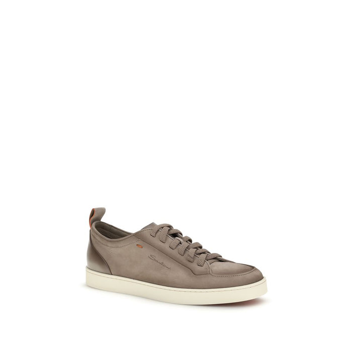Santoni Upper: 100% Calf Leather Bos Taurus; Sole: 100% Rubber sneaker in beige — view 2