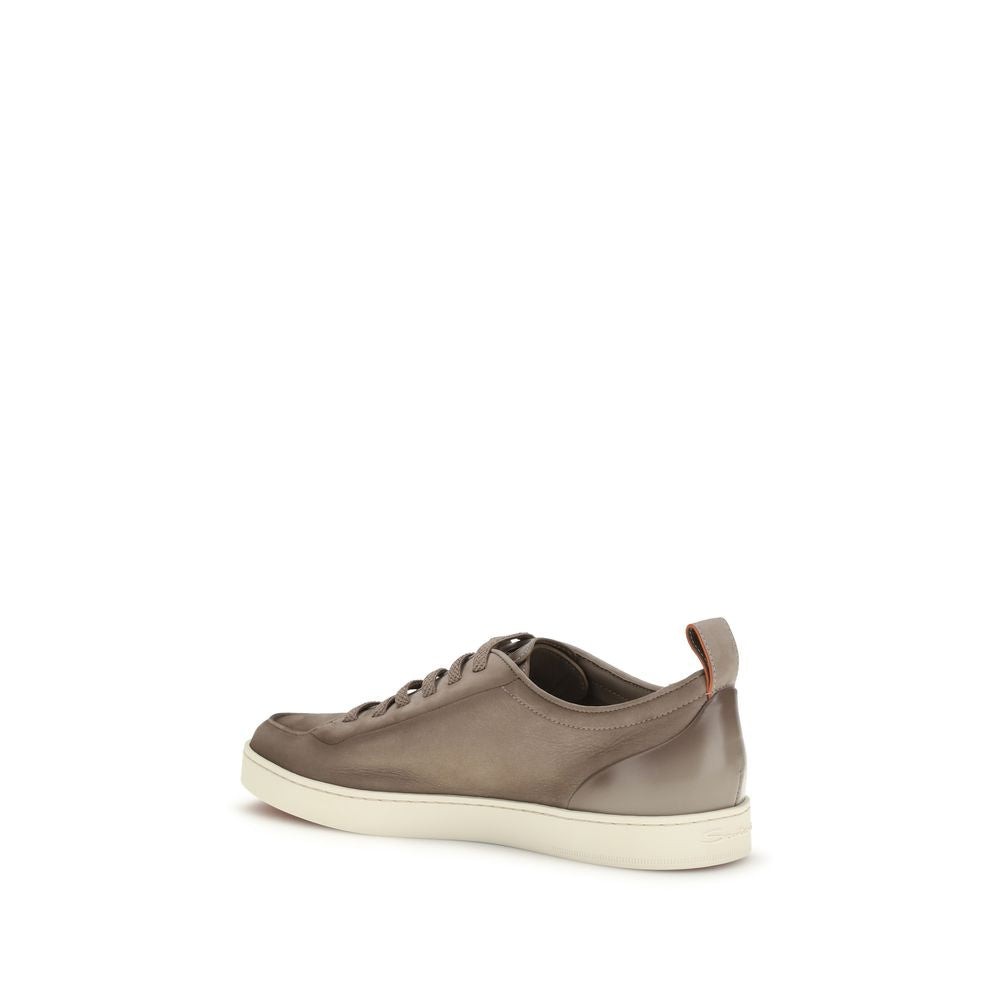 Santoni Upper: 100% Calf Leather Bos Taurus; Sole: 100% Rubber sneaker in beige — view 3