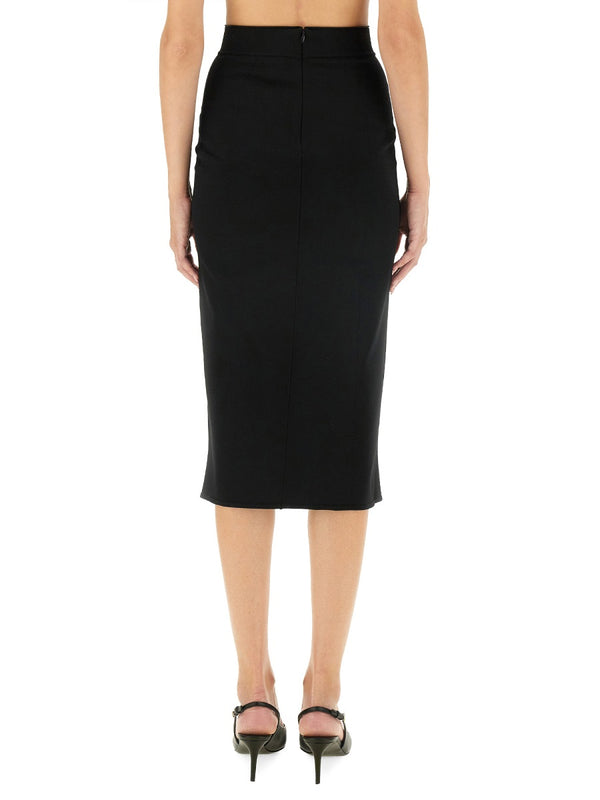 Longuette Skirt Black Elastane
