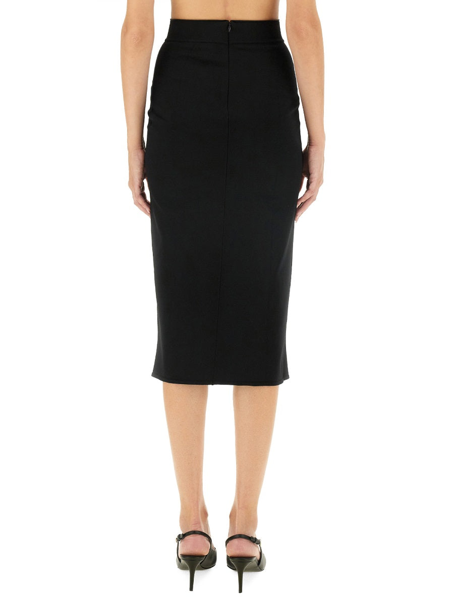 Longuette Skirt Black Elastane