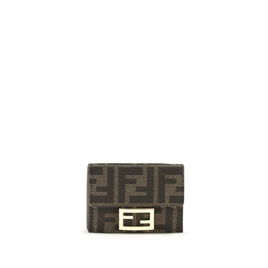 Fendi 100% Fabric (exterior); leather (interior) wallet in brown