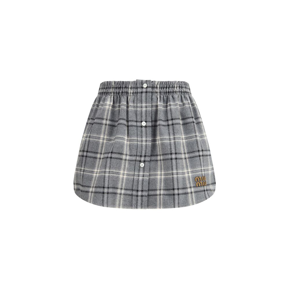 Miu Miu 100% Cotton skirt in gray