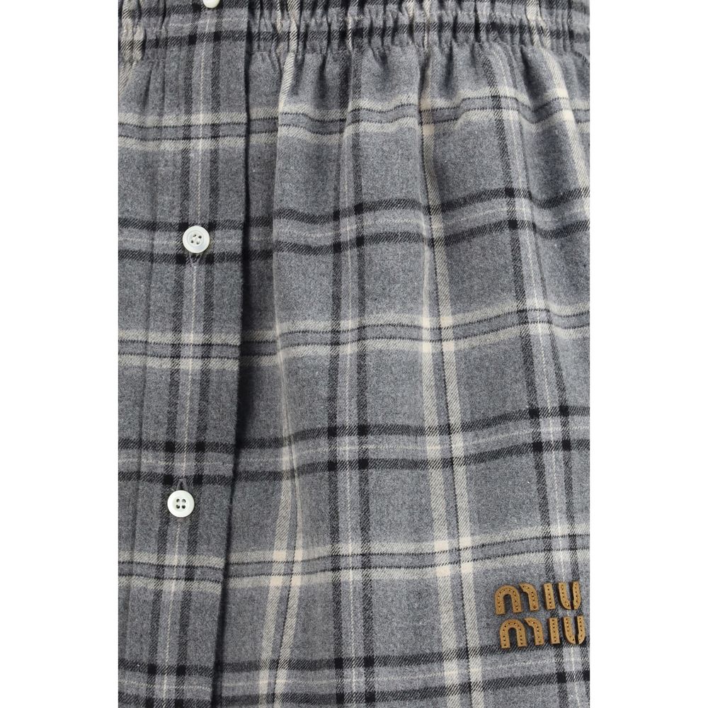 Miu Miu 100% Cotton skirt in gray — view 3