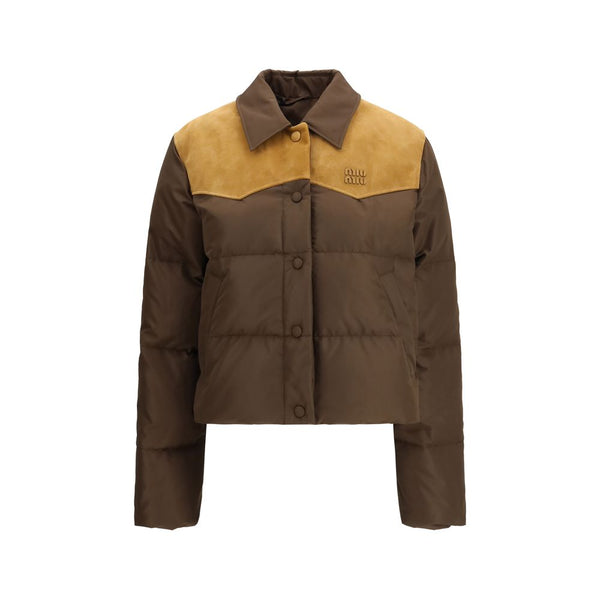 Miu Miu 100% Recycled Polyester (body) down jacket in brown
