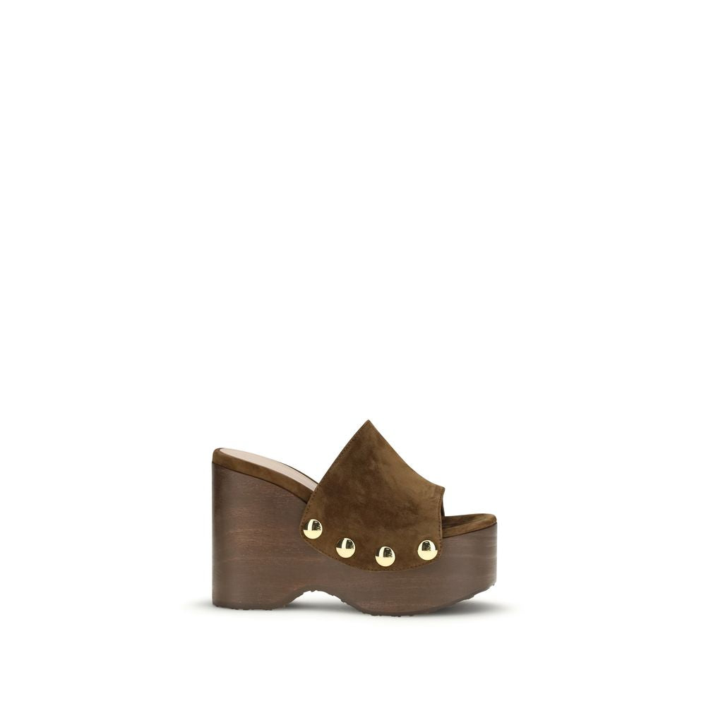 Gianvito Rossi 100% Calf Leather Bos Taurus platform clog in brown