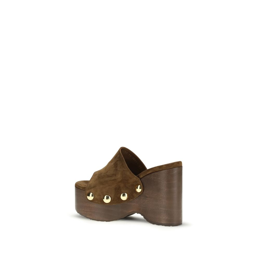 Gianvito Rossi 100% Calf Leather Bos Taurus platform clog in brown — view 3