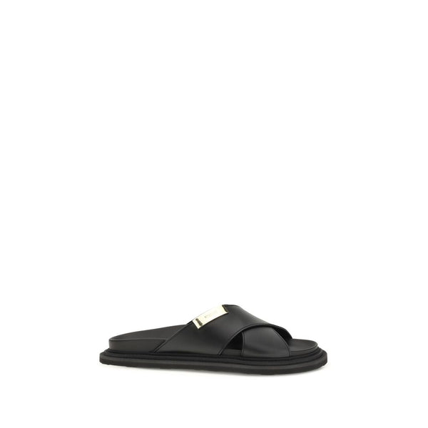 Moschino 100% Calf Leather Bos Taurus sandals in black