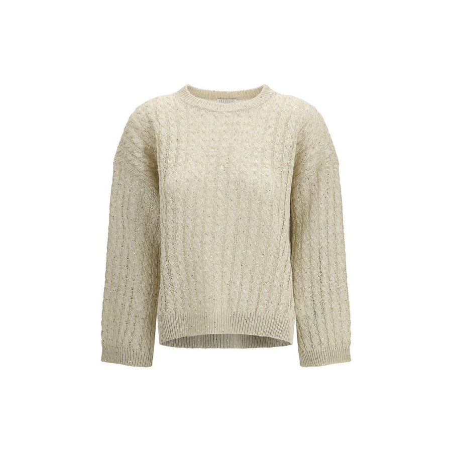 Beige Linen Sweatshirt Clothing