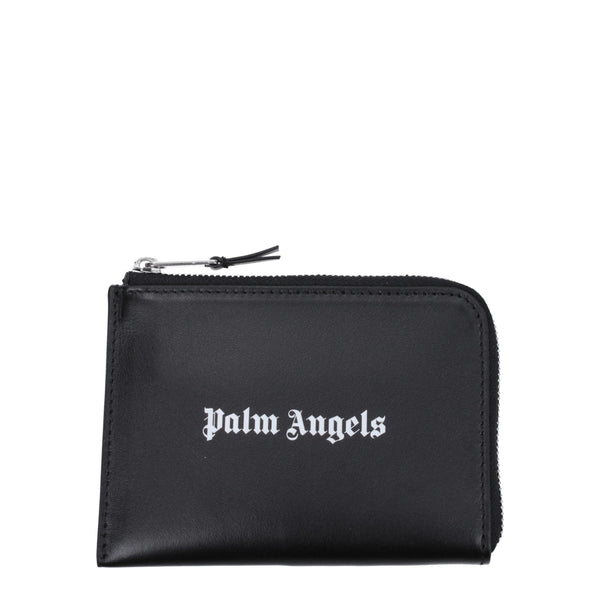 Palm Angels Leather card case in black