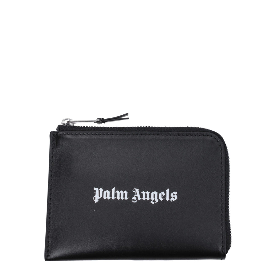 Palm Angels Leather card case in black