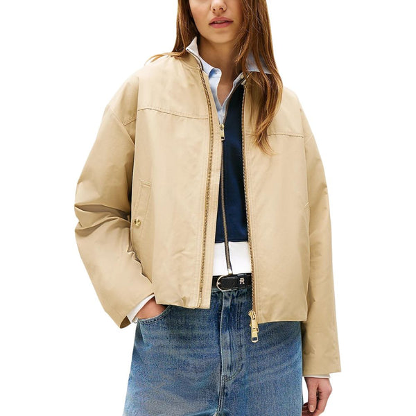 Beige Cotton Bomber Clothing