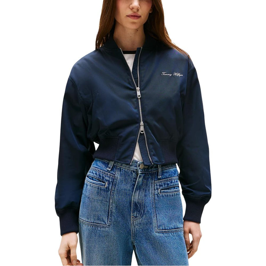 Blue Recycled Polyester Bomber Clothing