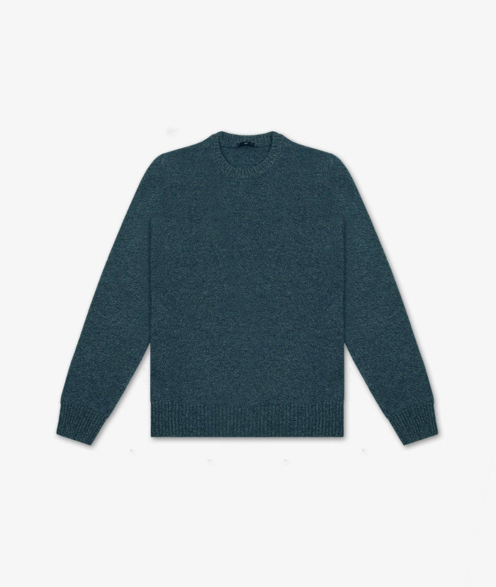 Cashmere Crewneck Sweater Montreal Blue Round Neck