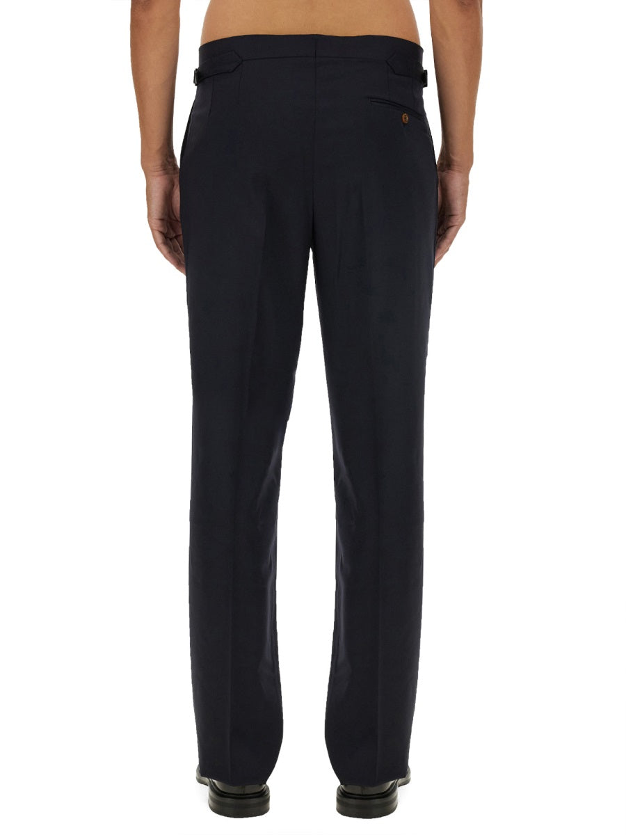 Wool Pants Blue Virgin Trousers