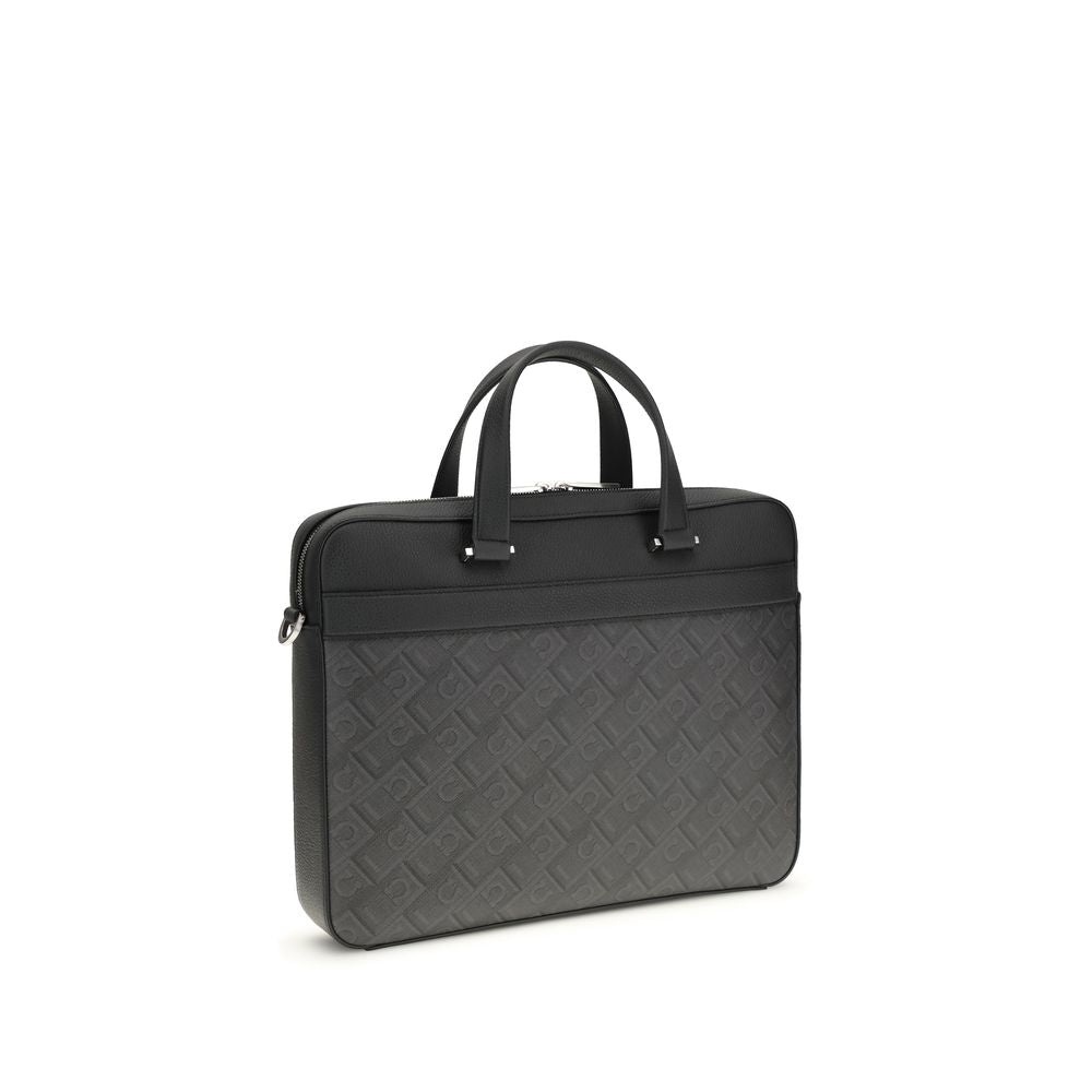 Gray Calf Leather Bos Taurus Briefcase Bag