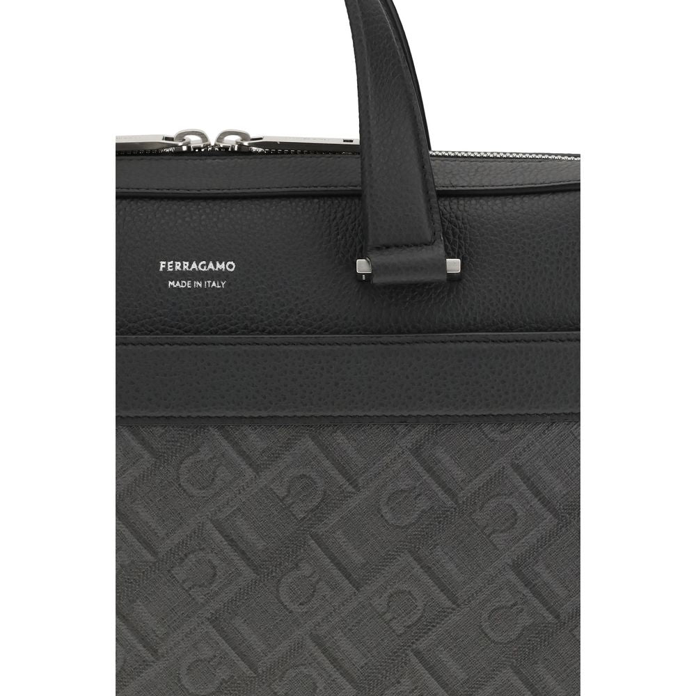 Gray Calf Leather Bos Taurus Briefcase Bag