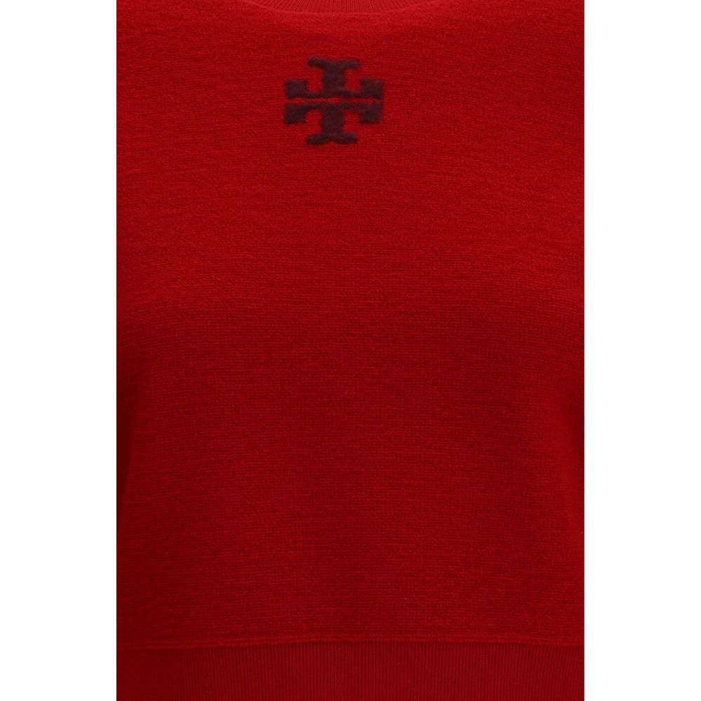 Tory Burch 87% Wool sweater in red — view 3