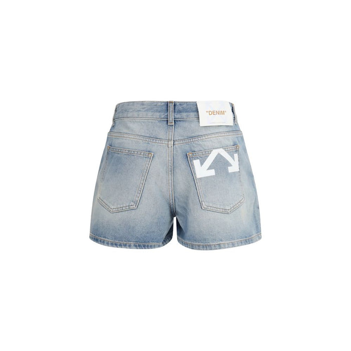 Off-White 100% Cotton bermuda shorts in blue — view 2