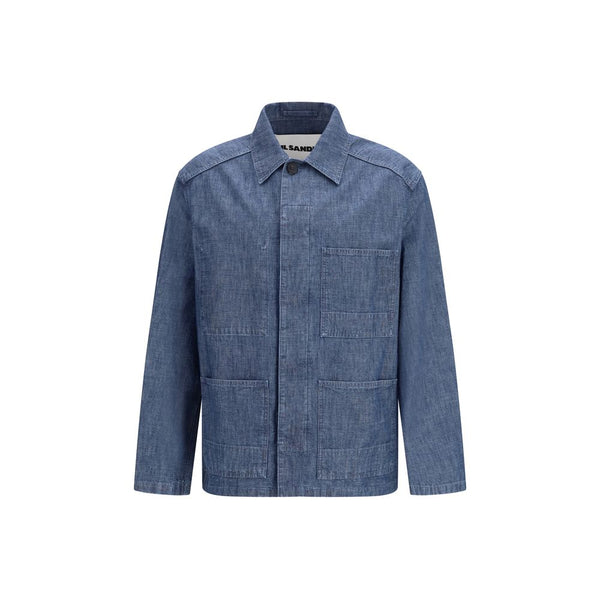 Jil Sander 100% Cotton overshirt in blue