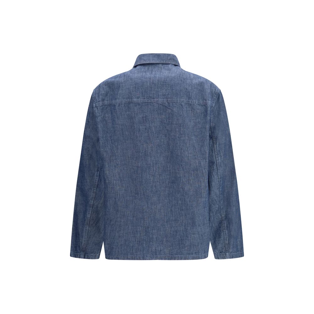 Jil Sander 100% Cotton overshirt in blue — view 2