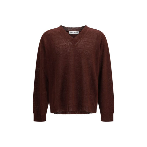 Our Legacy 75% Linen sweater in burgundy