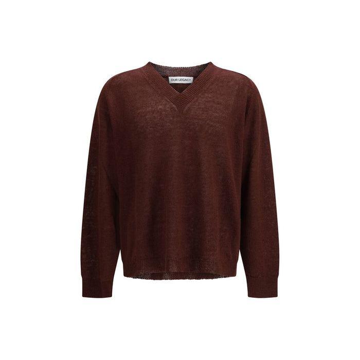 Our Legacy 75% Linen sweater in burgundy