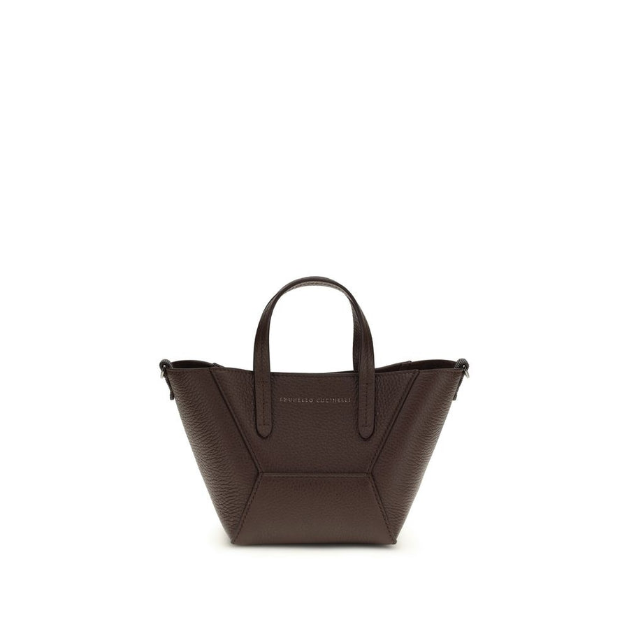 Brunello Cucinelli 100% Calf Leather Bos Taurus shoulder bag in brown